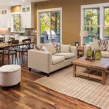 Living Room After Cleaning & Refinishing Hardwood Floor